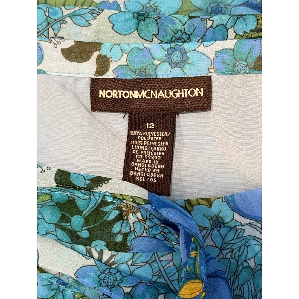 Gorgeous Norton McNaughton Blue Floral Skirt Ladies Size 12