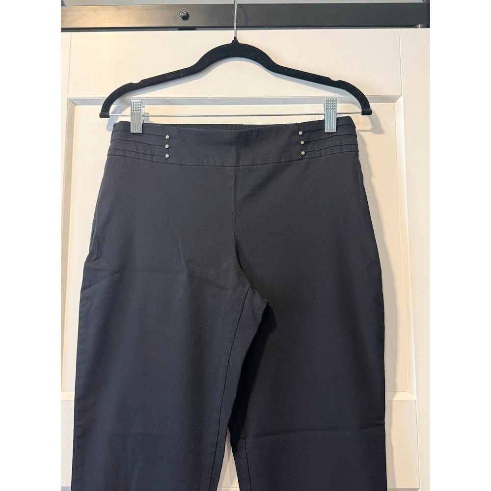 JM Collection Pull-On Black Stretch Trousers Ladies Size Petite Medium