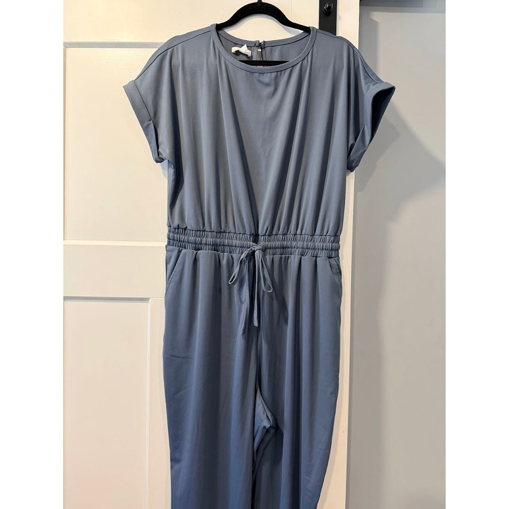 NWOT Maurices Blue Scuba Knit One-Piece Travel Romper Size Large
