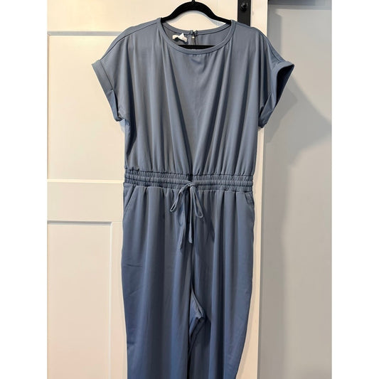 NWOT Maurices Blue Scuba Knit One-Piece Travel Romper Size Large