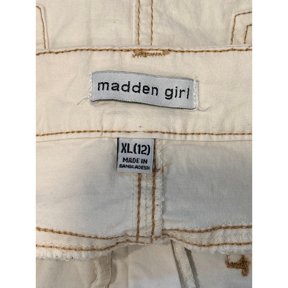 Madden Girl Cream Utility Skirt Girls Kids Size XL (12)
