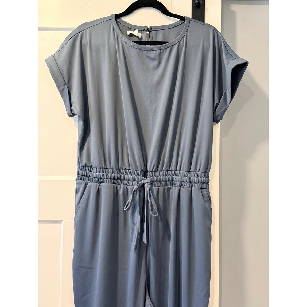 NWOT Maurices Blue Scuba Knit One-Piece Travel Romper Size Large