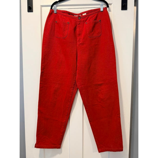 Vintage First Issue by Liz Claiborne Red Denim Jeans Ladies Size 14