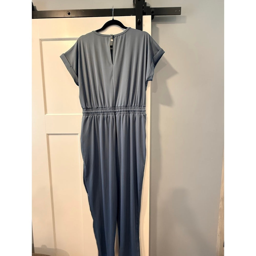 NWOT Maurices Blue Scuba Knit One-Piece Travel Romper Size Large
