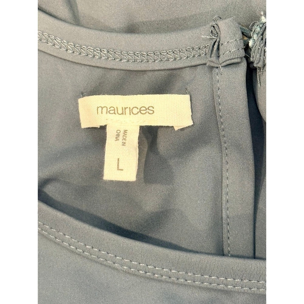 NWOT Maurices Blue Scuba Knit One-Piece Travel Romper Size Large