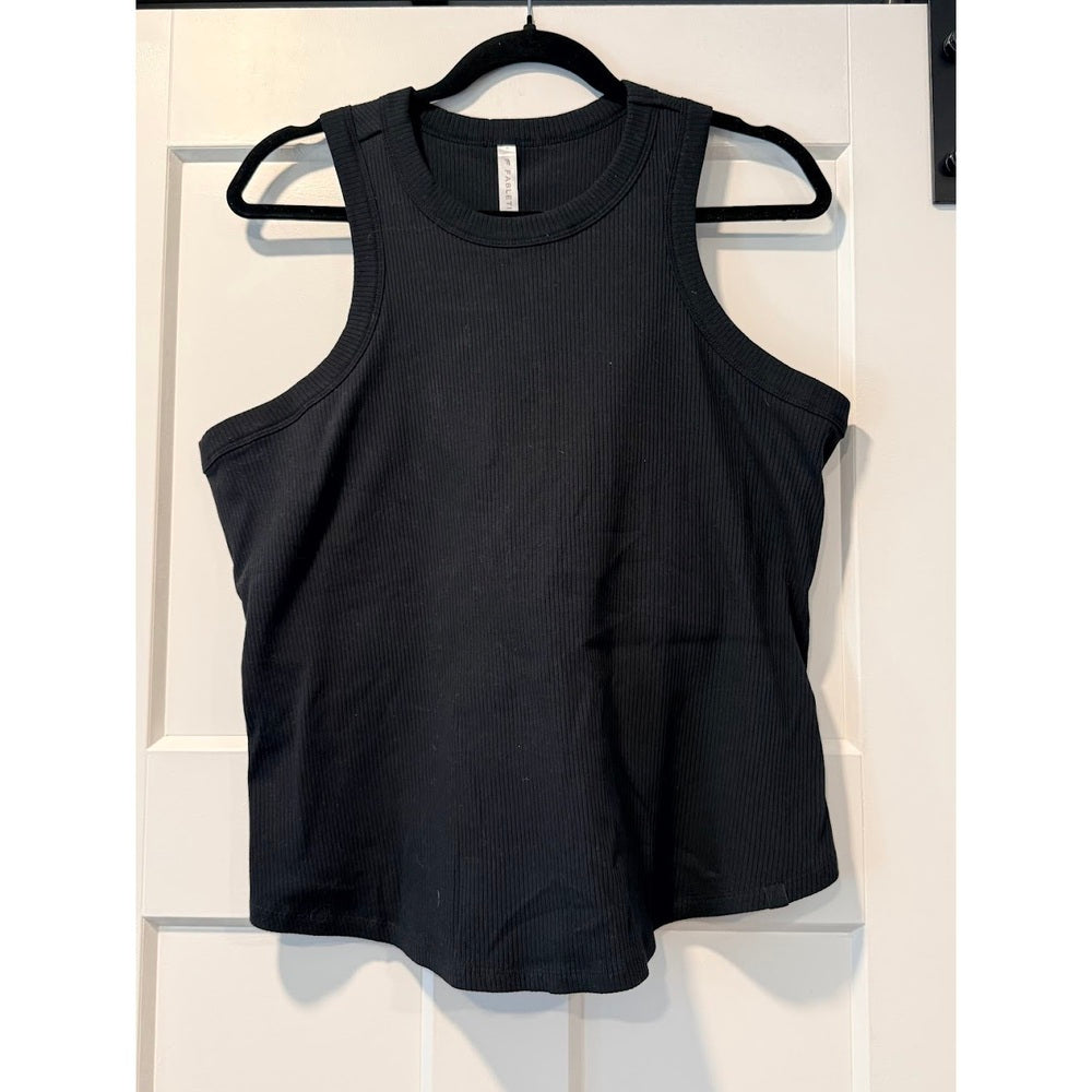 NWT Fabletics Black Ribbed Stretch Tank Top Women's Size 3X