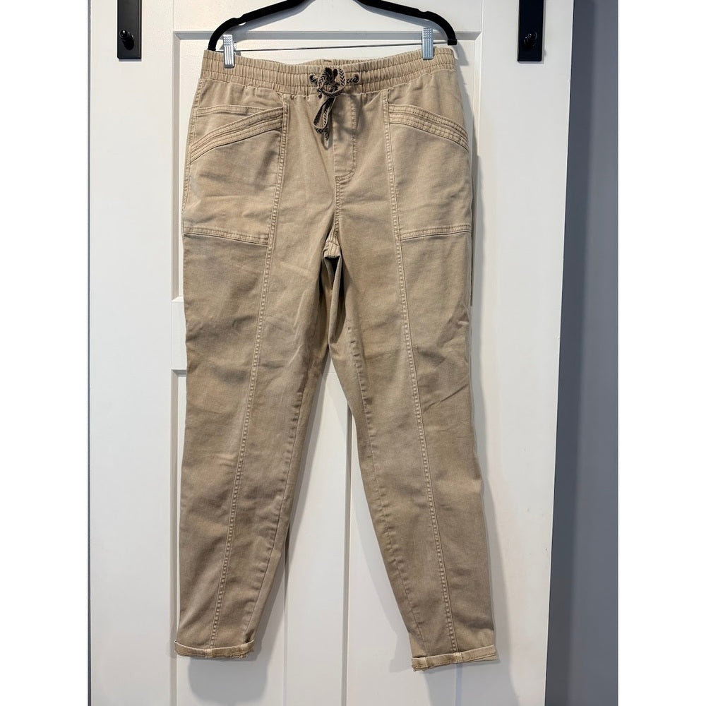 Maurices Stretchy Casual Jogger Pants in Khaki Ladies Size Large