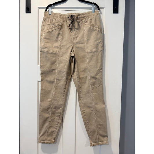 Maurices Stretchy Casual Jogger Pants in Khaki Ladies Size Large