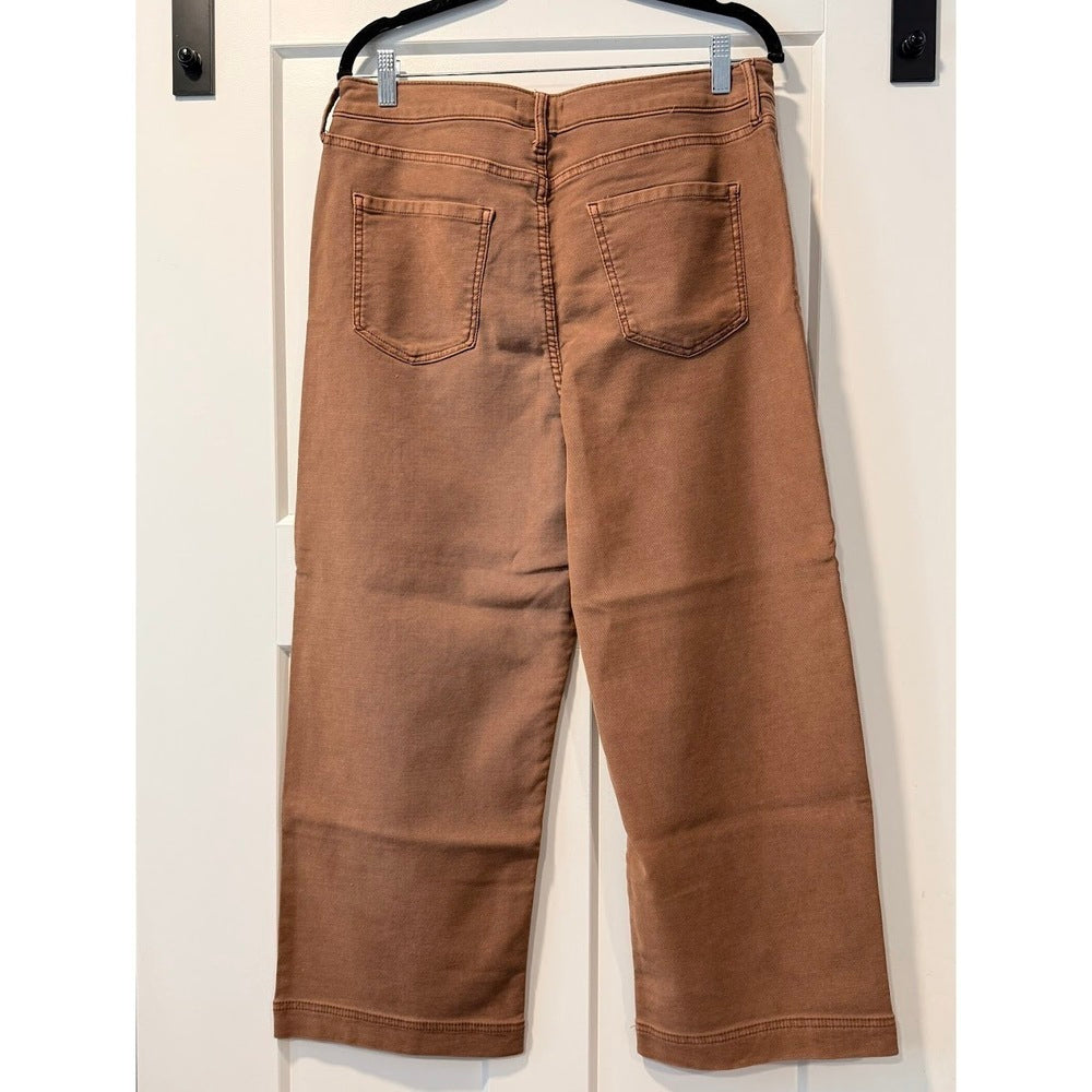 NWT Maurices High Rise Brown Soft Crop Pants Ladies Size 12