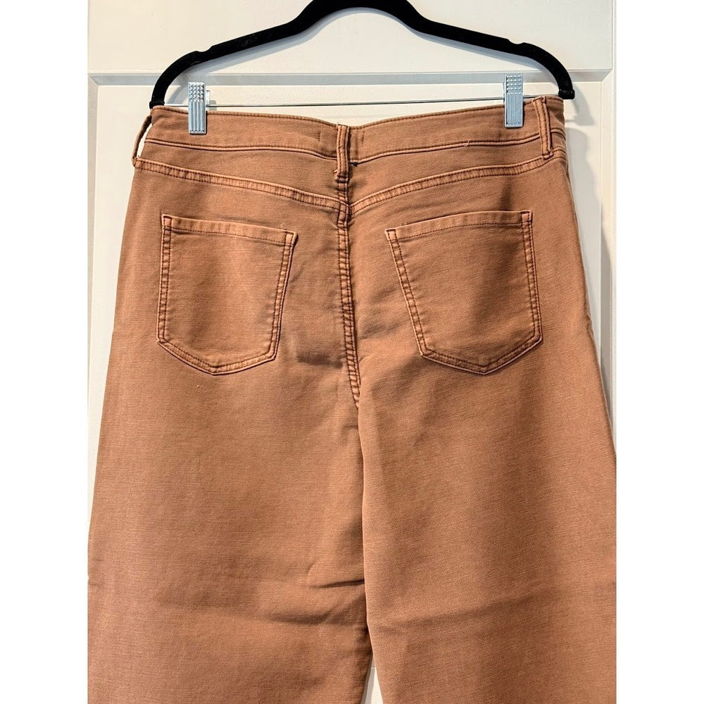 NWT Maurices High Rise Brown Soft Crop Pants Ladies Size 12