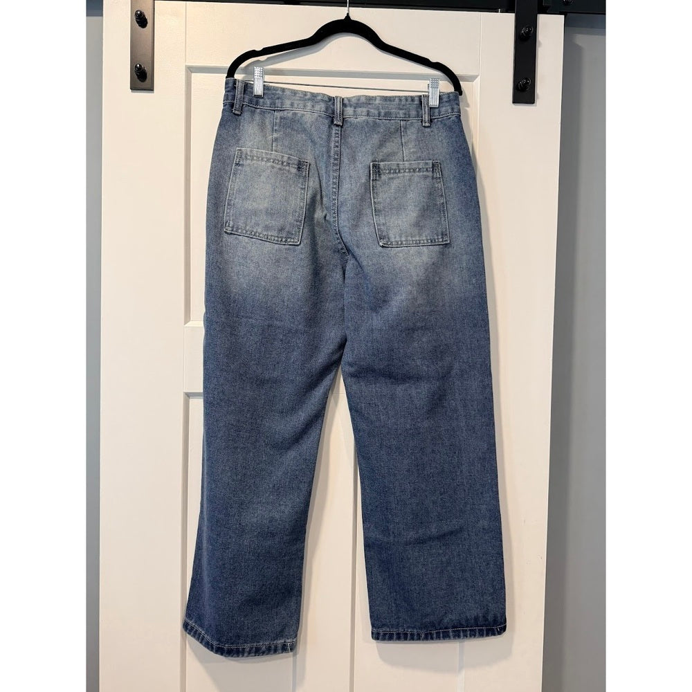 Temu Barrel Leg Medium Blue Denim Jeans Ladies Size Large