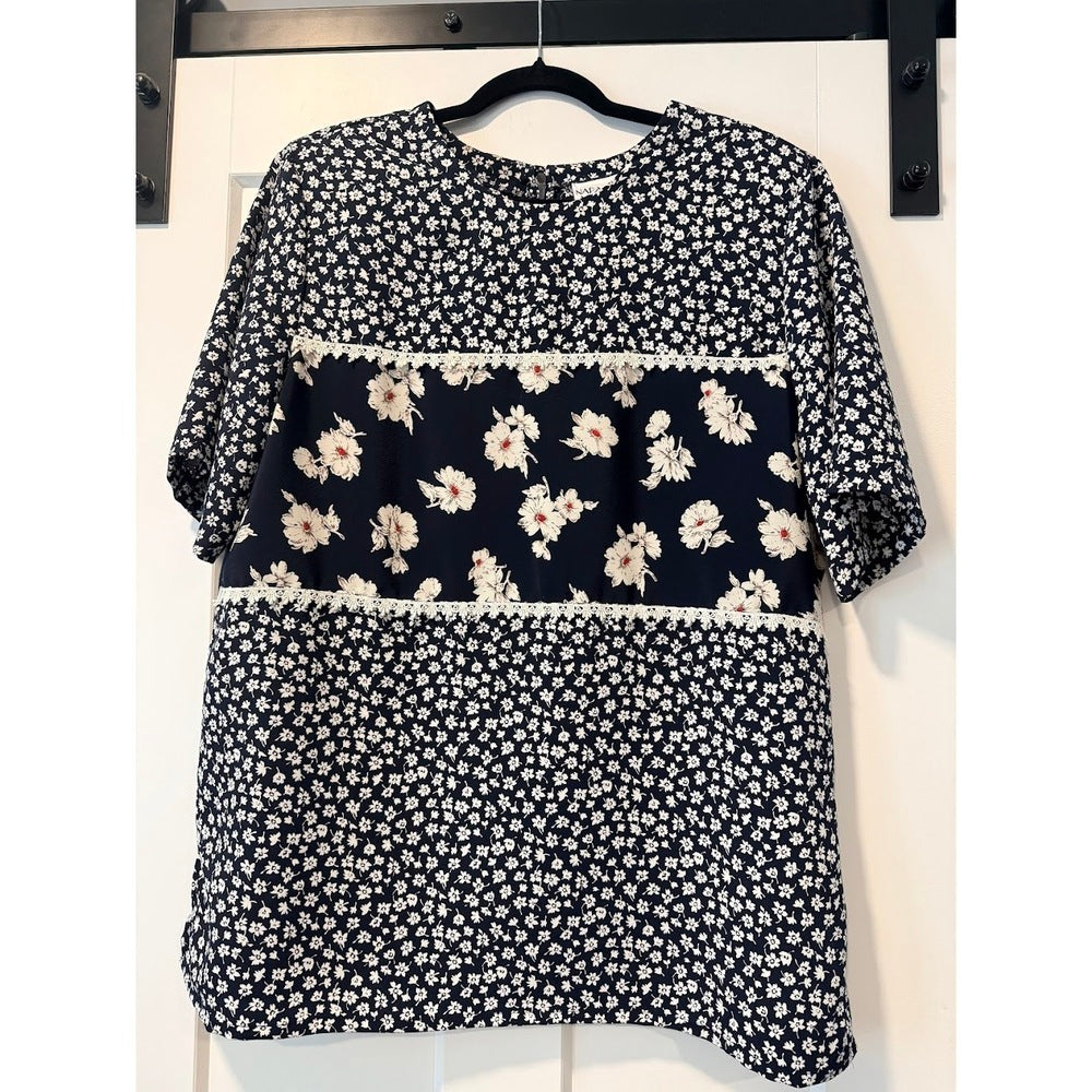 Napa Valley Mixed Floral Print Short-Sleeve Dressy Blouse Ladies Size 16