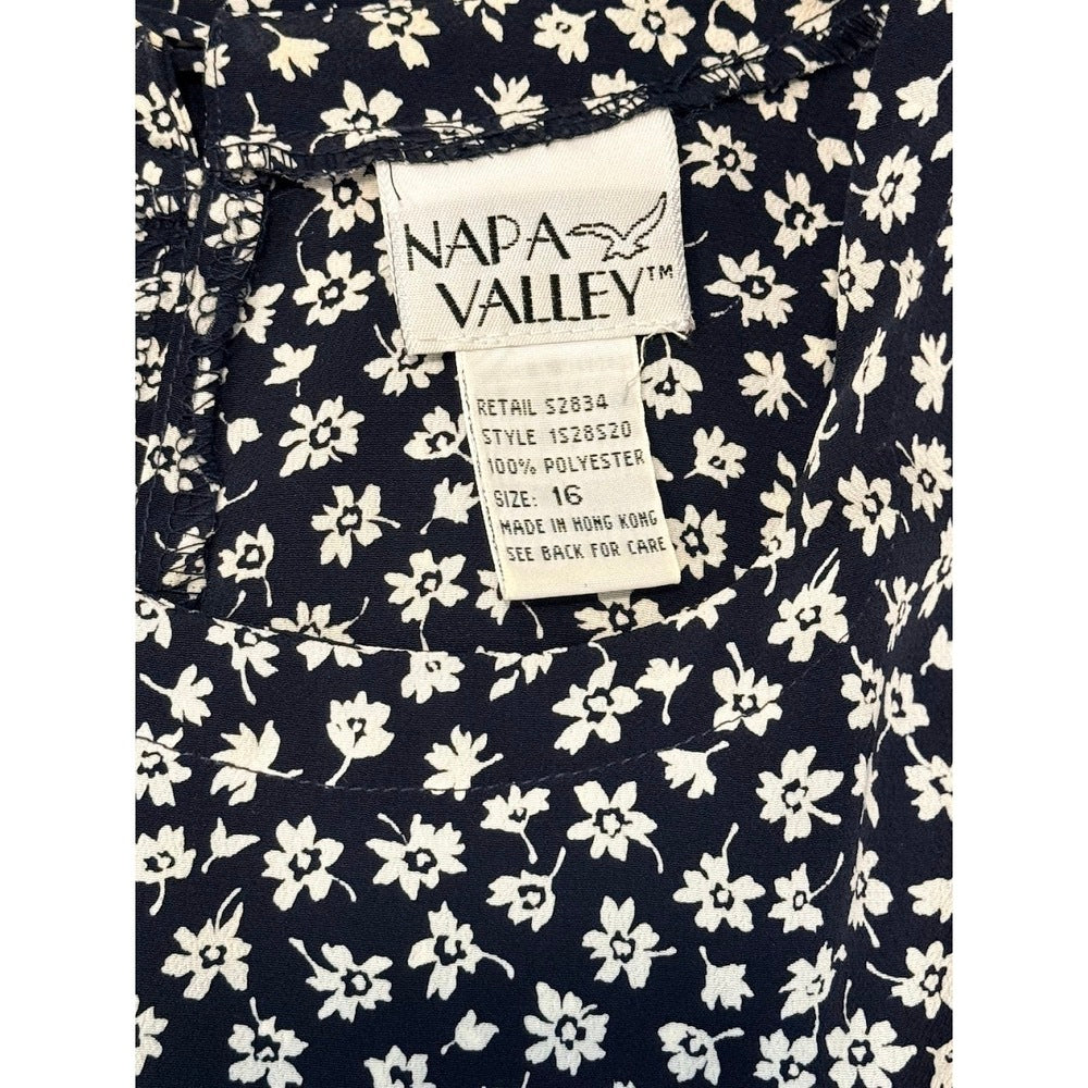 Napa Valley Mixed Floral Print Short-Sleeve Dressy Blouse Ladies Size 16