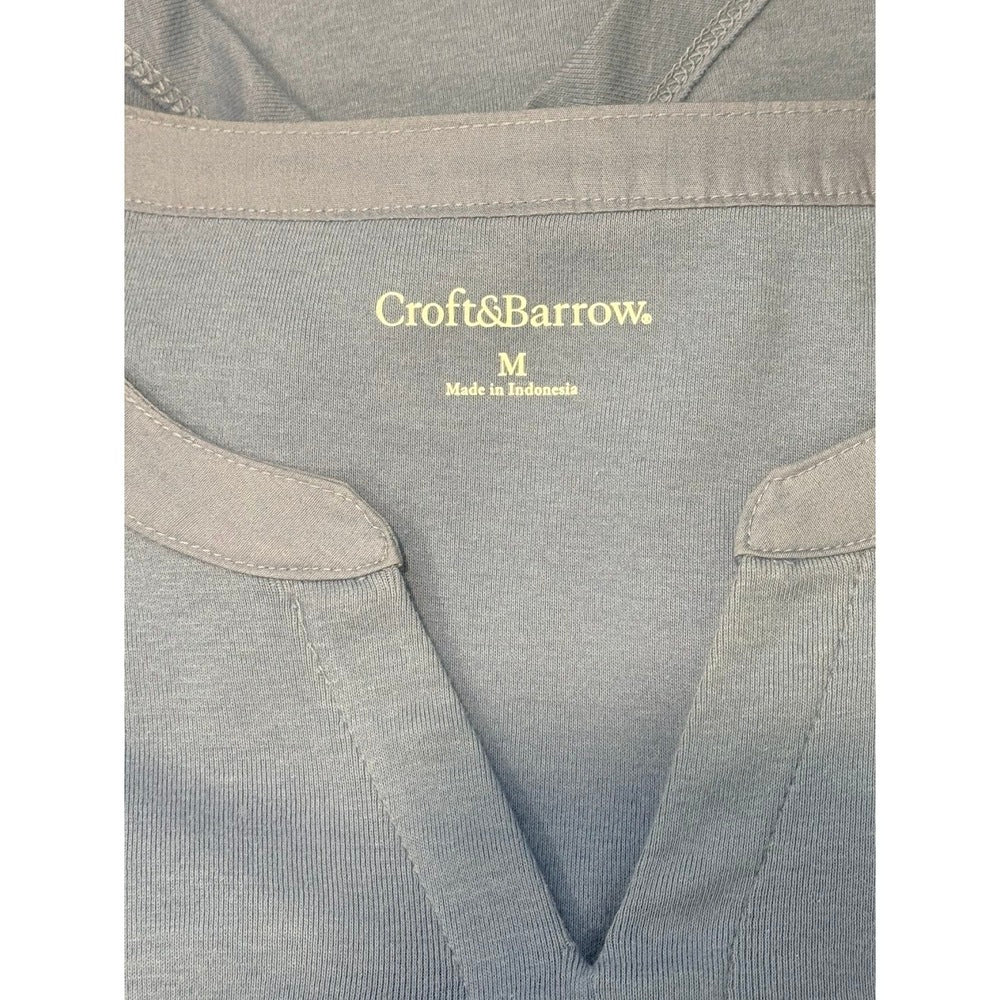 Croft & Barrow Elbow-Length Knit Periwinkle Pocket Tee Ladies Size Medium