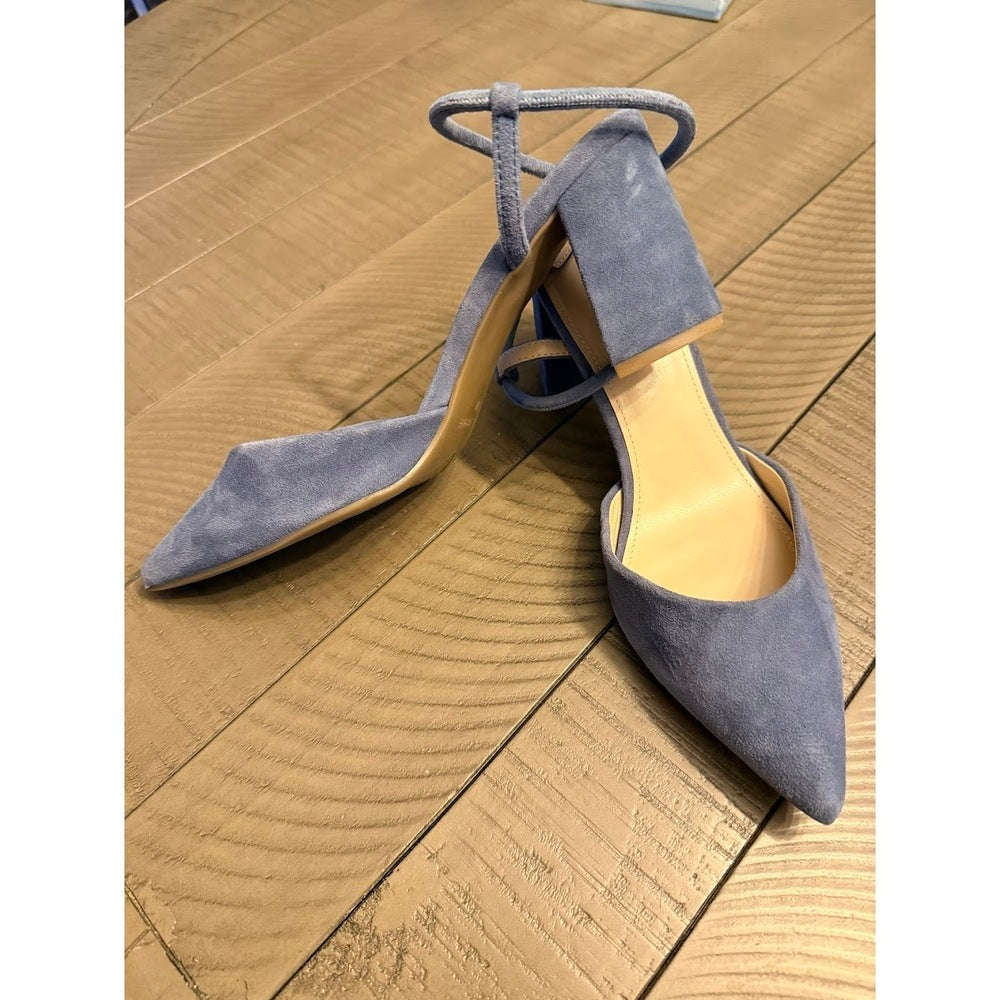 NWOT Marc Fisher Suede Leather Gray-Blue Strappy Heels Ladies Size 9