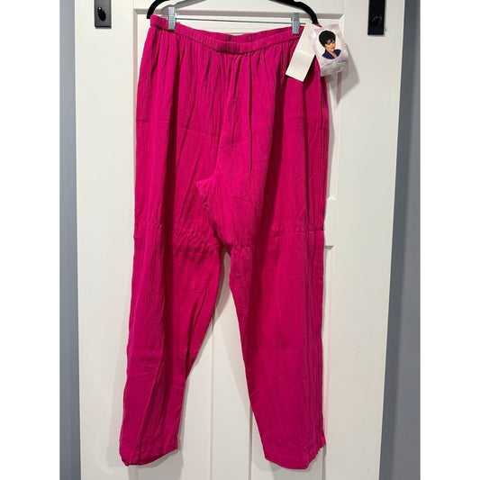 NWT Vintage Delta Burke Dark Pink Gauzy Pull-On Pants Size 2X