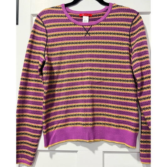 Pretty Anne Klein Stiped Pink Sweater Ladies Size Small