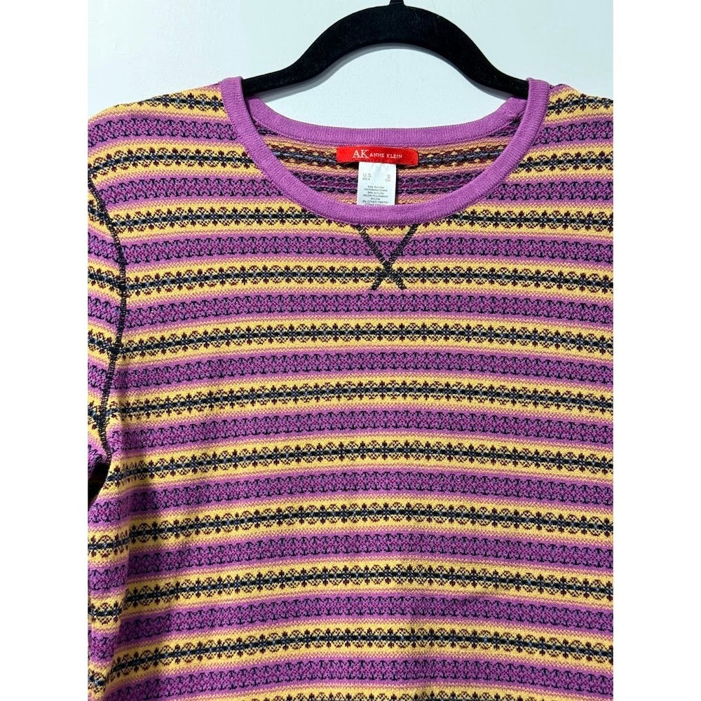 Pretty Anne Klein Stiped Pink Sweater Ladies Size Small