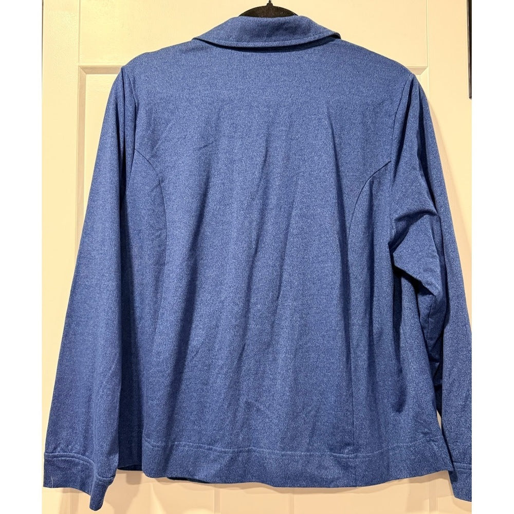 Cathy Daniels Embellished Navy Blue Zip Front Stretch Jacket Ladies XL