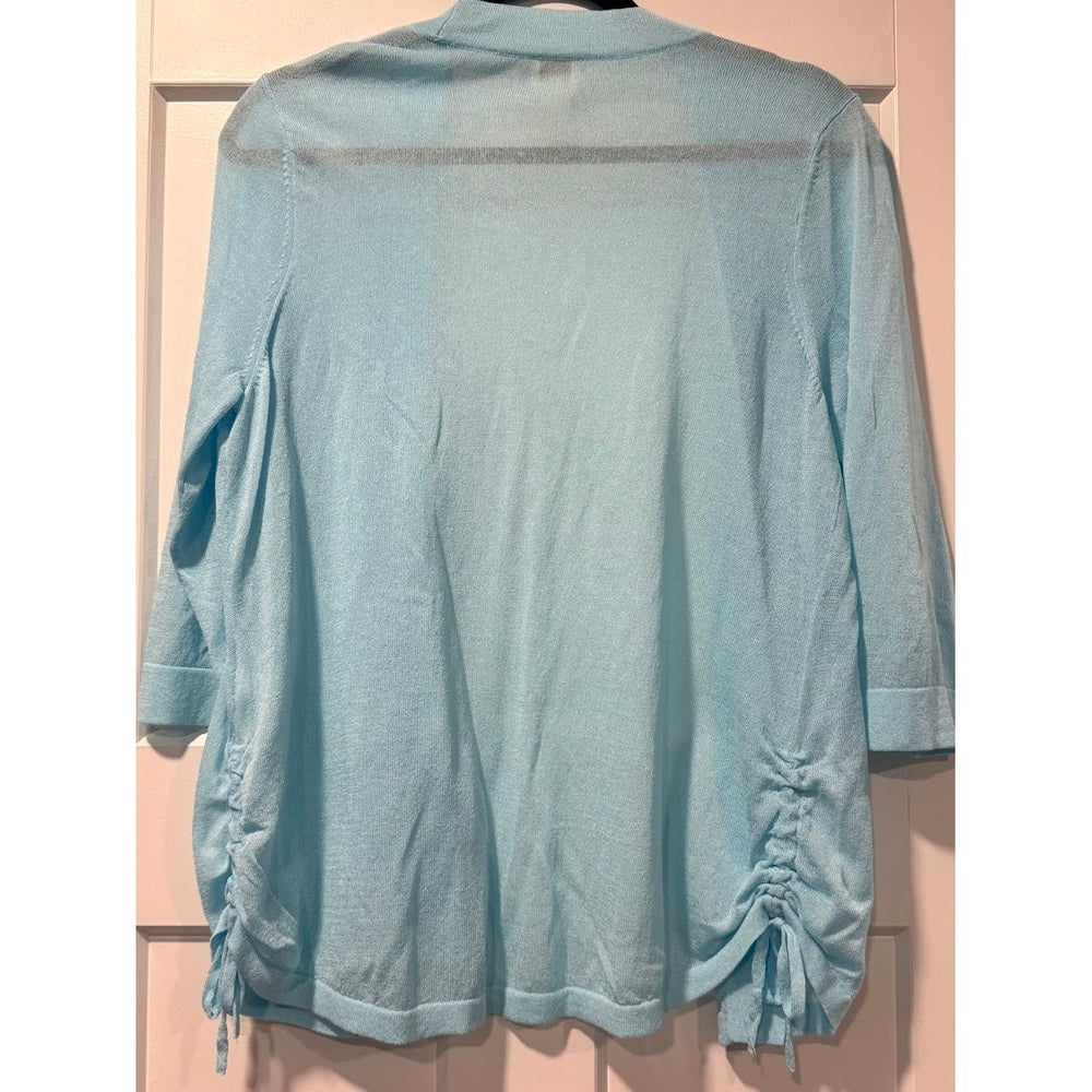 Chico's Gauzy Teal Open Side-Cinch Cardigan Ladies Size Large