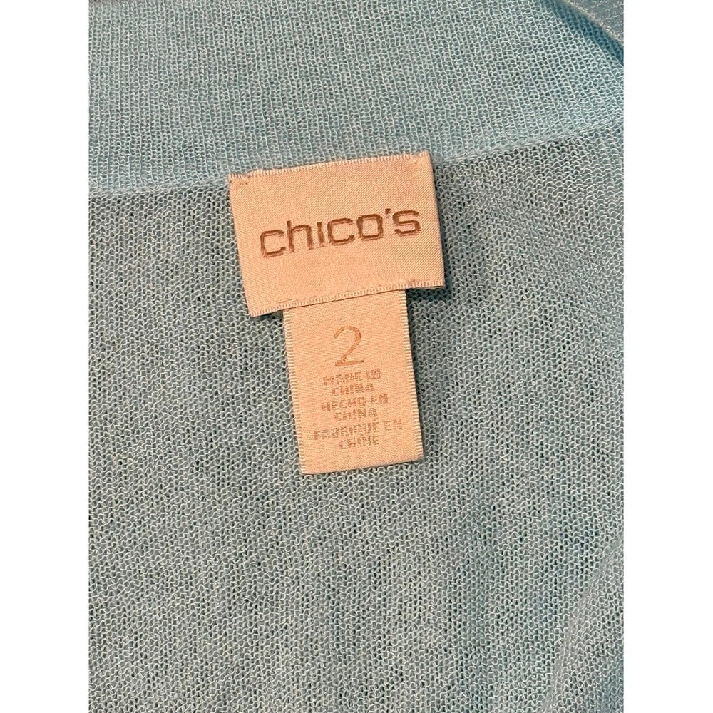 Chico's Gauzy Teal Open Side-Cinch Cardigan Ladies Size Large