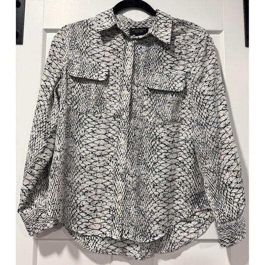 Investments Animal Print Dressy Blouse Ladies Size Small Petite