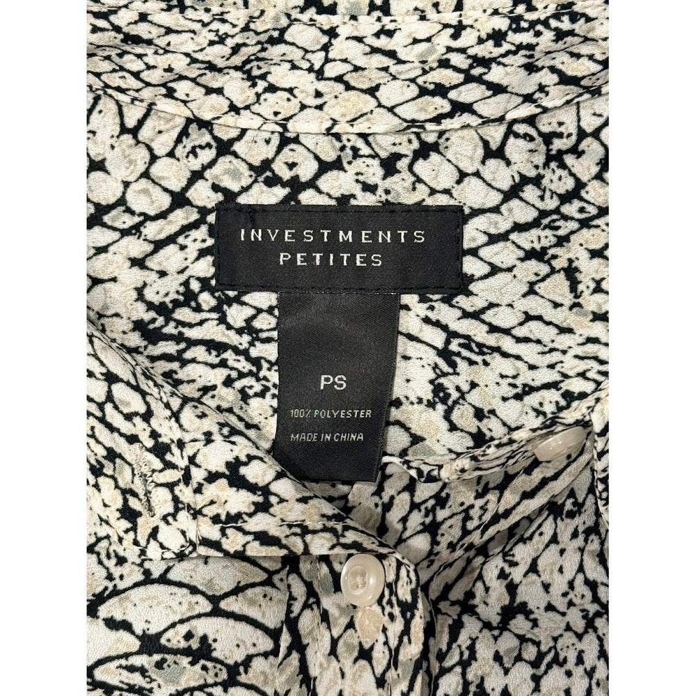 Investments Animal Print Dressy Blouse Ladies Size Small Petite