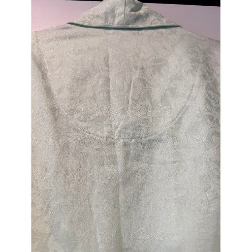 Vintage Miss Elaine Floral Embroidered Robe & Night Gown Set Sz XL
