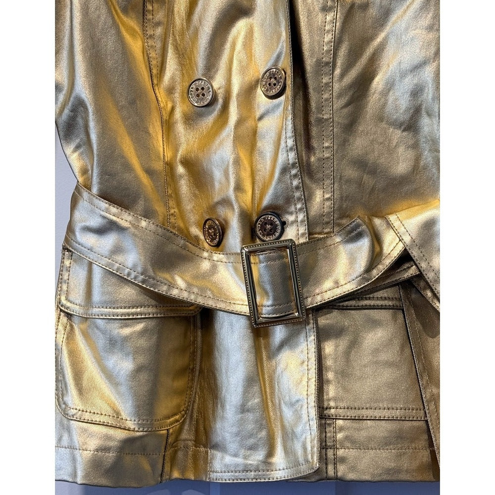 Ralph Lauren Gold Belted Trench-Style Jacket Ladies Size Small