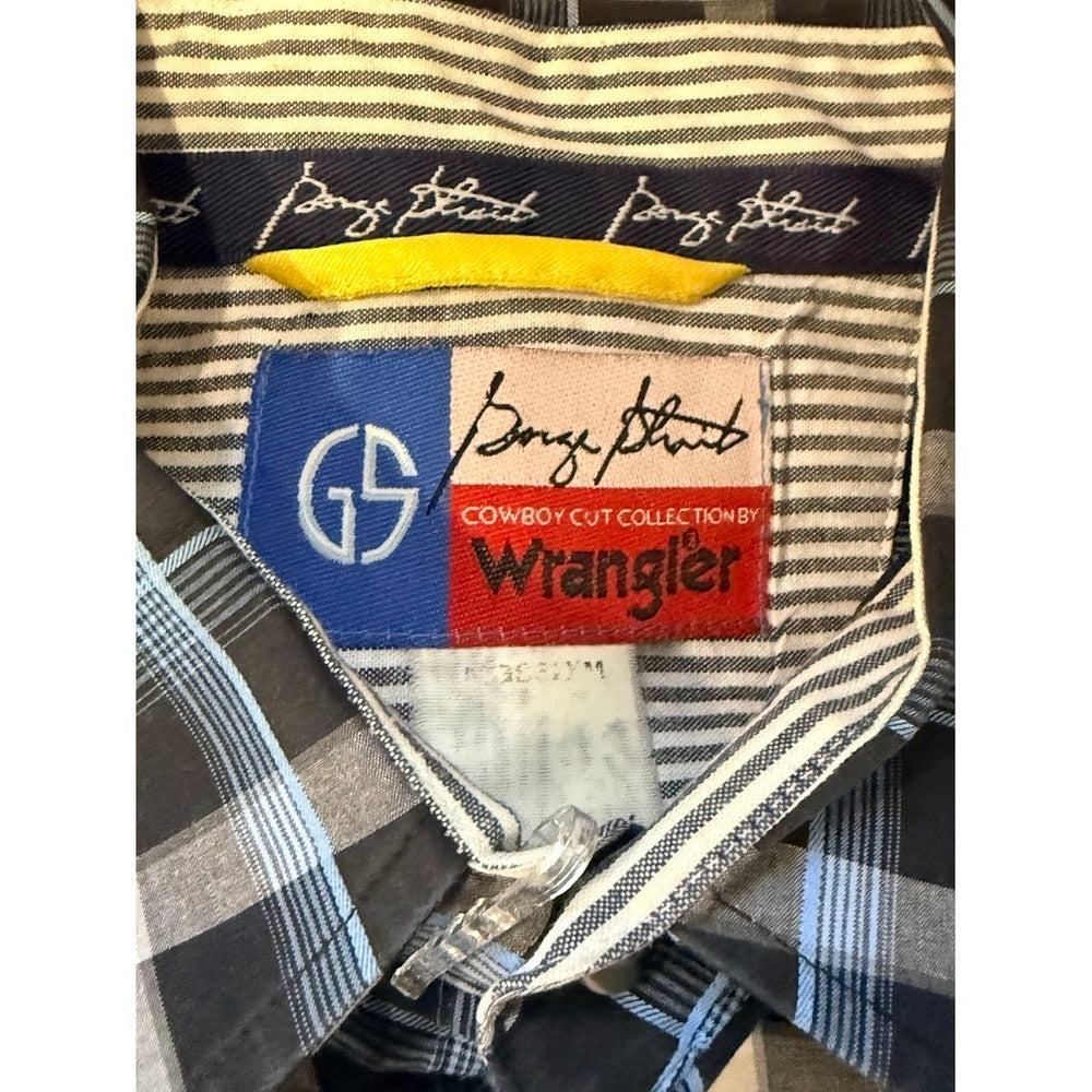 Vintage Wrangler George Strait Plaid Button-Front Cotton Shirt Men's Large