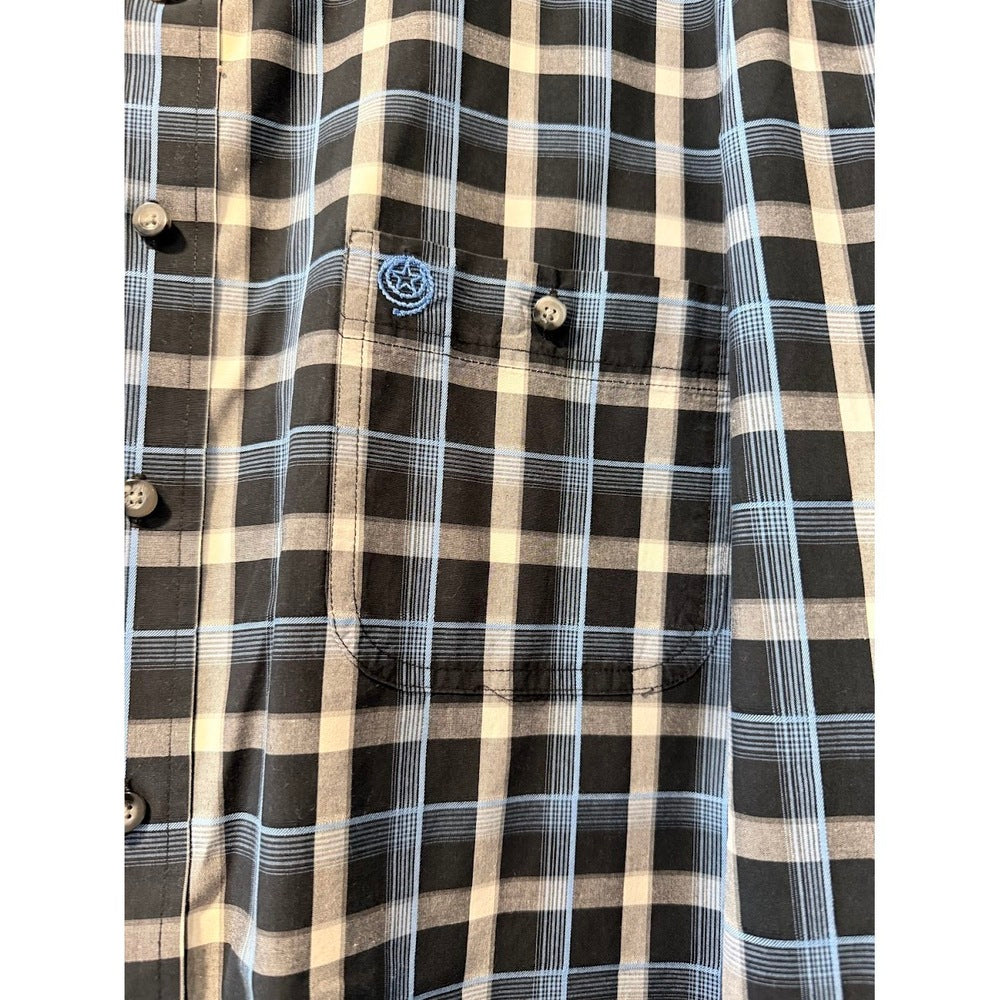 Vintage Wrangler George Strait Plaid Button-Front Cotton Shirt Men's Large