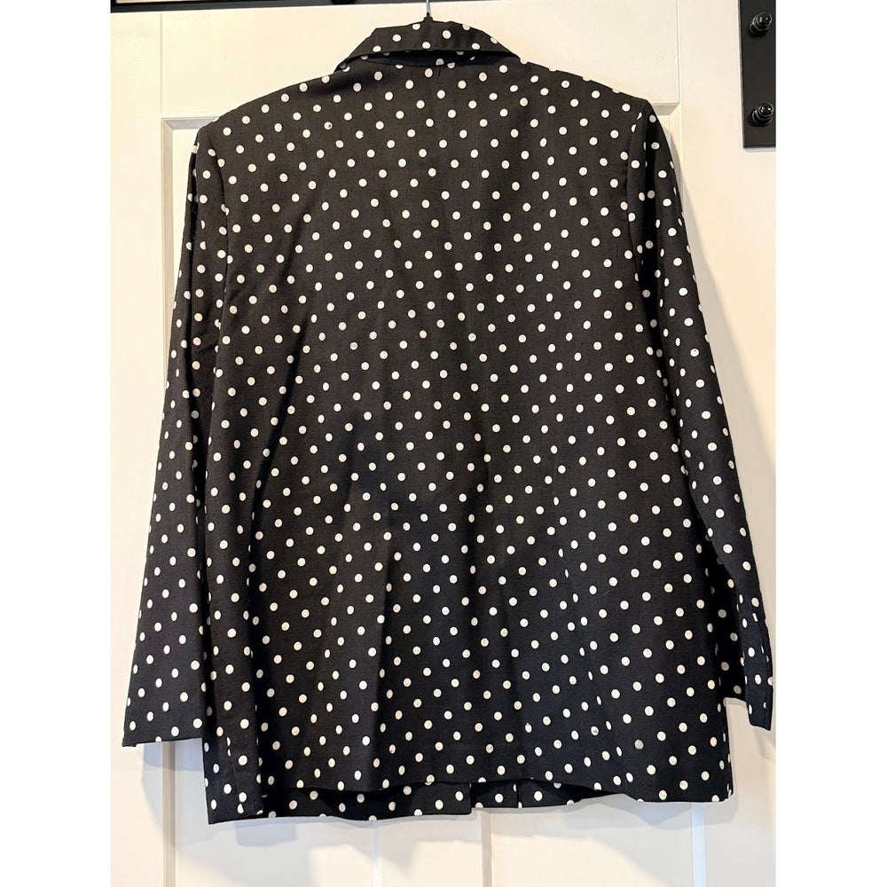 Vintage Blair Black & White Polka Dot Blazer Ladies Size 16