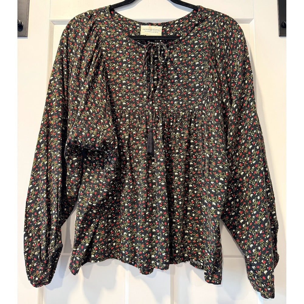 Ralph Lauren Denim & Supply Flowy Floral Blouse Ladies Size Small