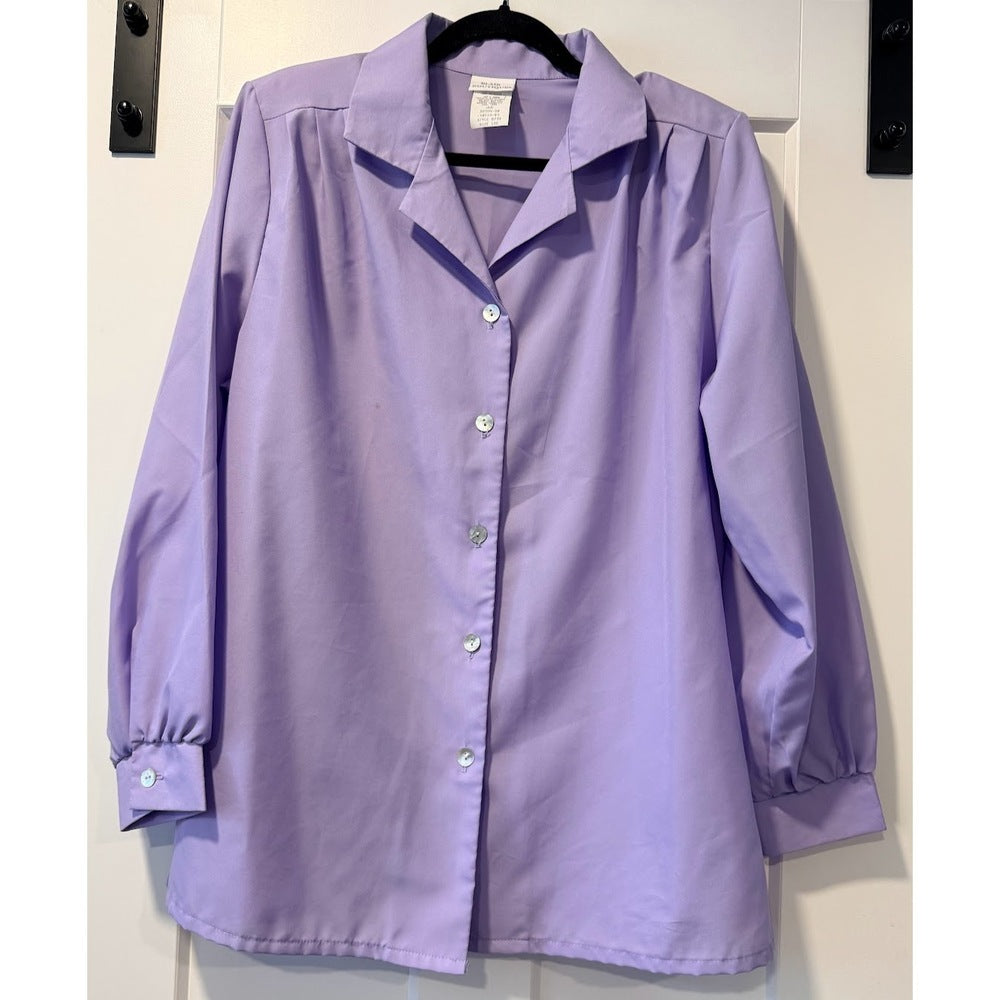 Vintage Lavender Long-Sleeve Blouse by Blair Boutiques Ladies Sz Large