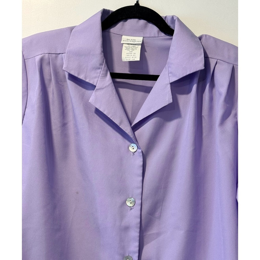 Vintage Lavender Long-Sleeve Blouse by Blair Boutiques Ladies Sz Large