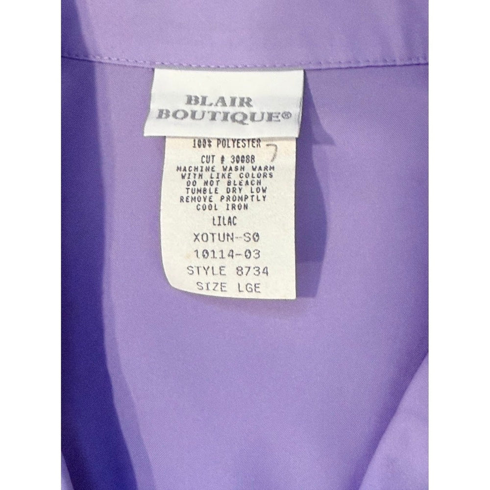 Vintage Lavender Long-Sleeve Blouse by Blair Boutiques Ladies Sz Large