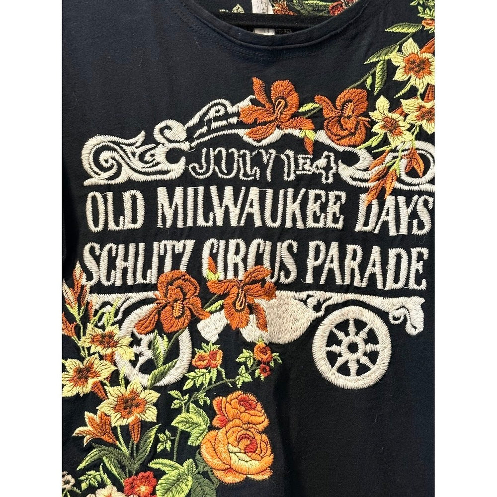 Johnny Was Long Sleeve Old Milwaukee Days Schlitz Parade Embroidered Tee