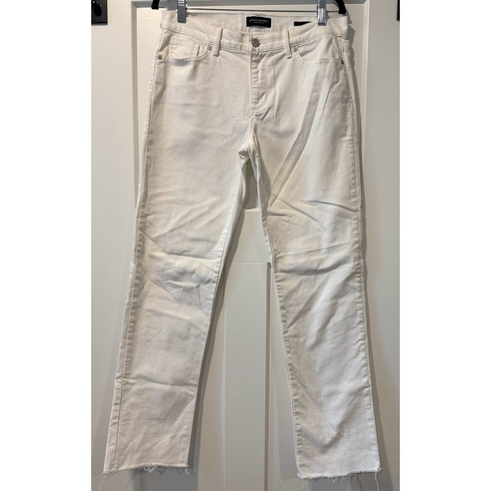 Banana Republic White Frayed Hem Denim Jeans Ladies Size 28