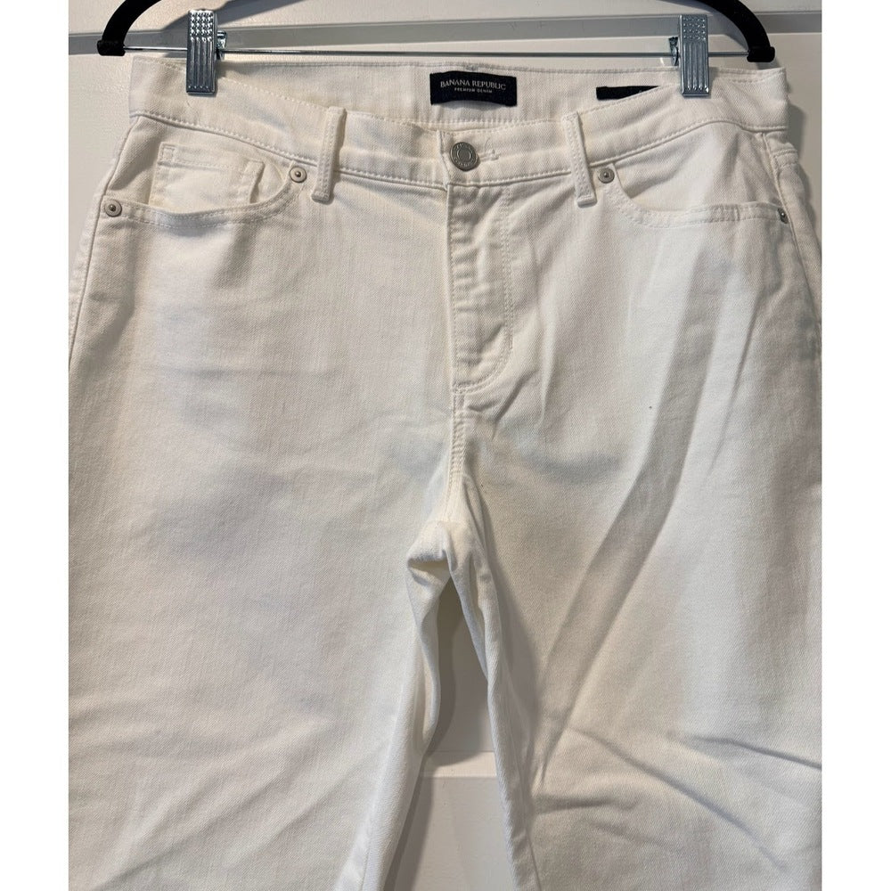 Banana Republic White Frayed Hem Denim Jeans Ladies Size 28