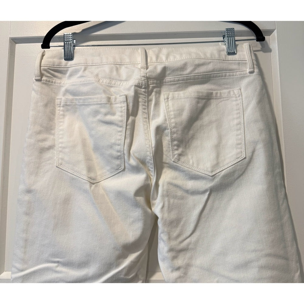 Banana Republic White Frayed Hem Denim Jeans Ladies Size 28