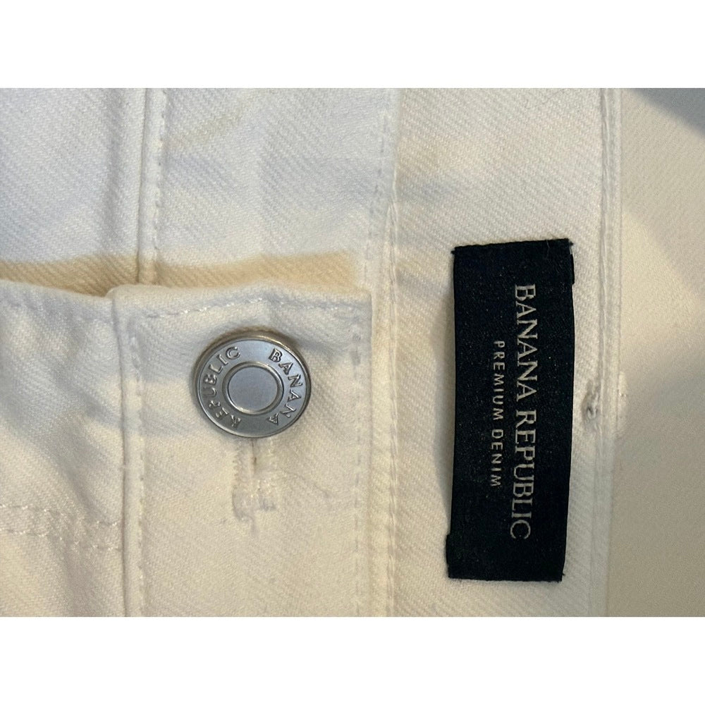 Banana Republic White Frayed Hem Denim Jeans Ladies Size 28
