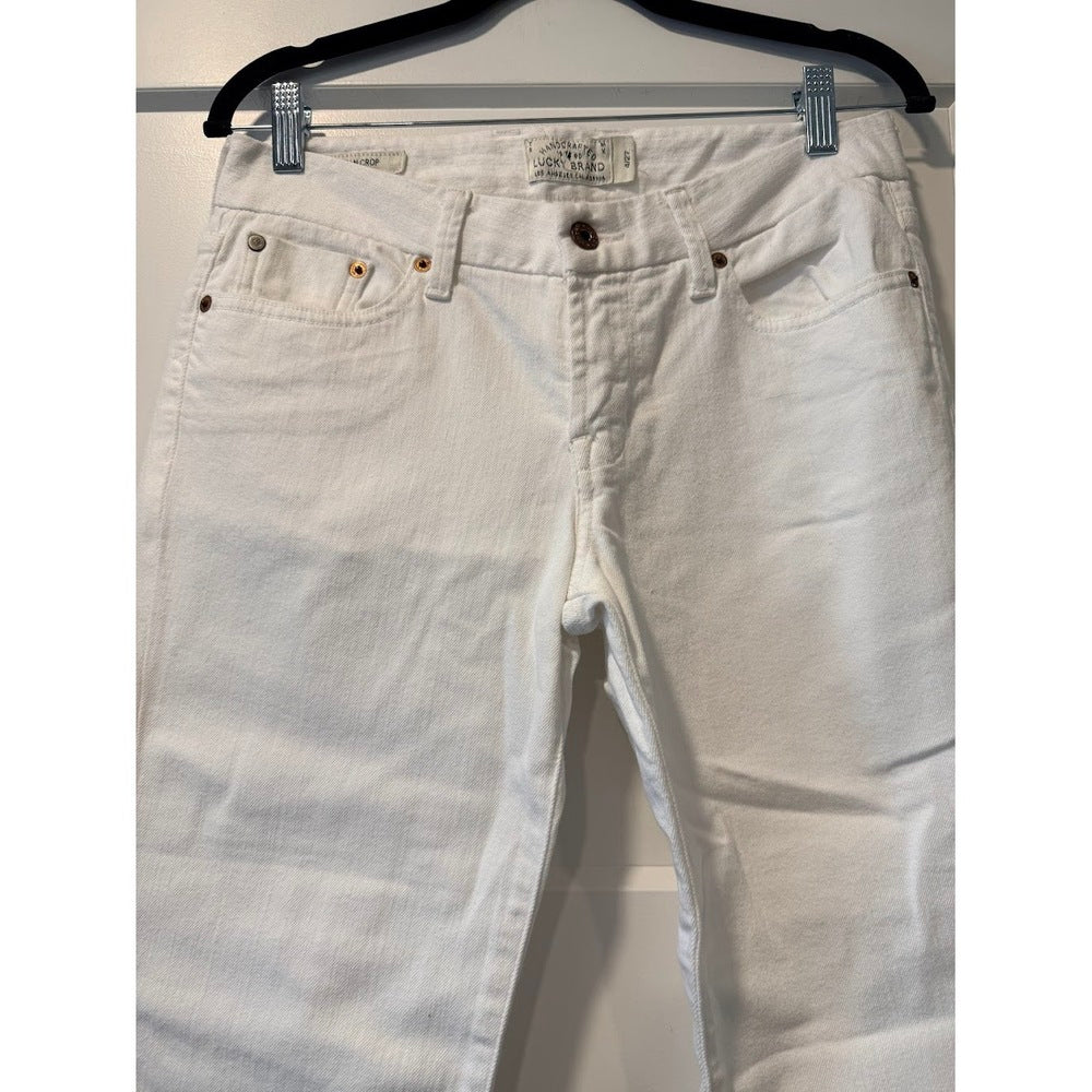 Lucky Brand White Stretch Jeans With Back Flap Pockets Ladies Size 4