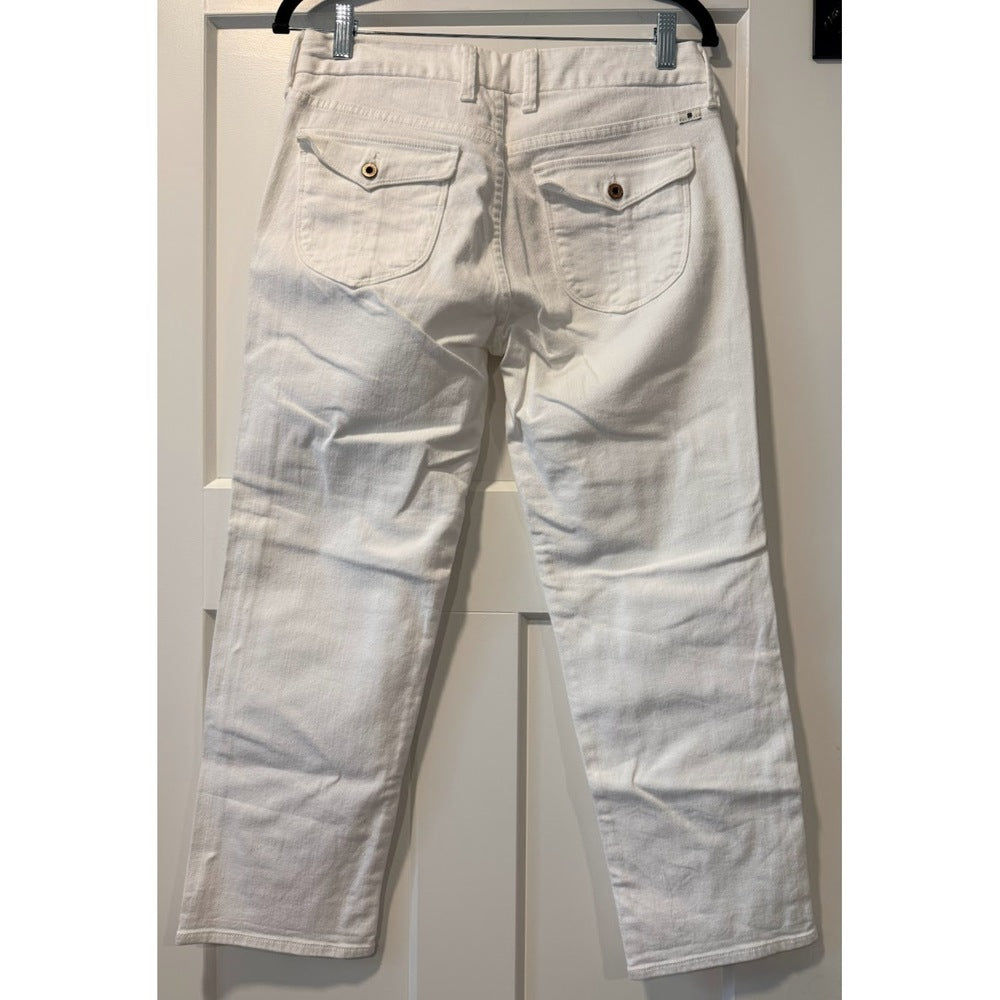 Lucky Brand White Stretch Jeans With Back Flap Pockets Ladies Size 4