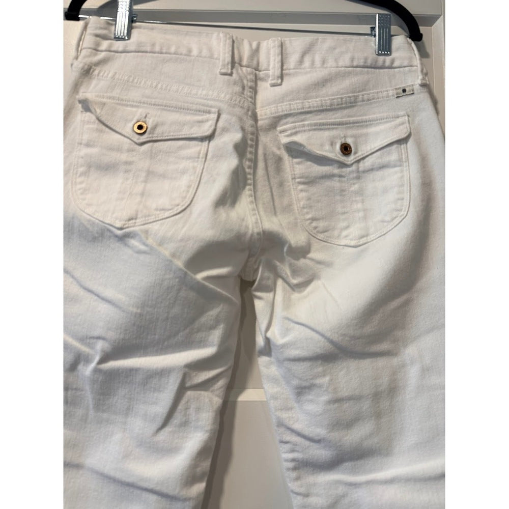 Lucky Brand White Stretch Jeans With Back Flap Pockets Ladies Size 4