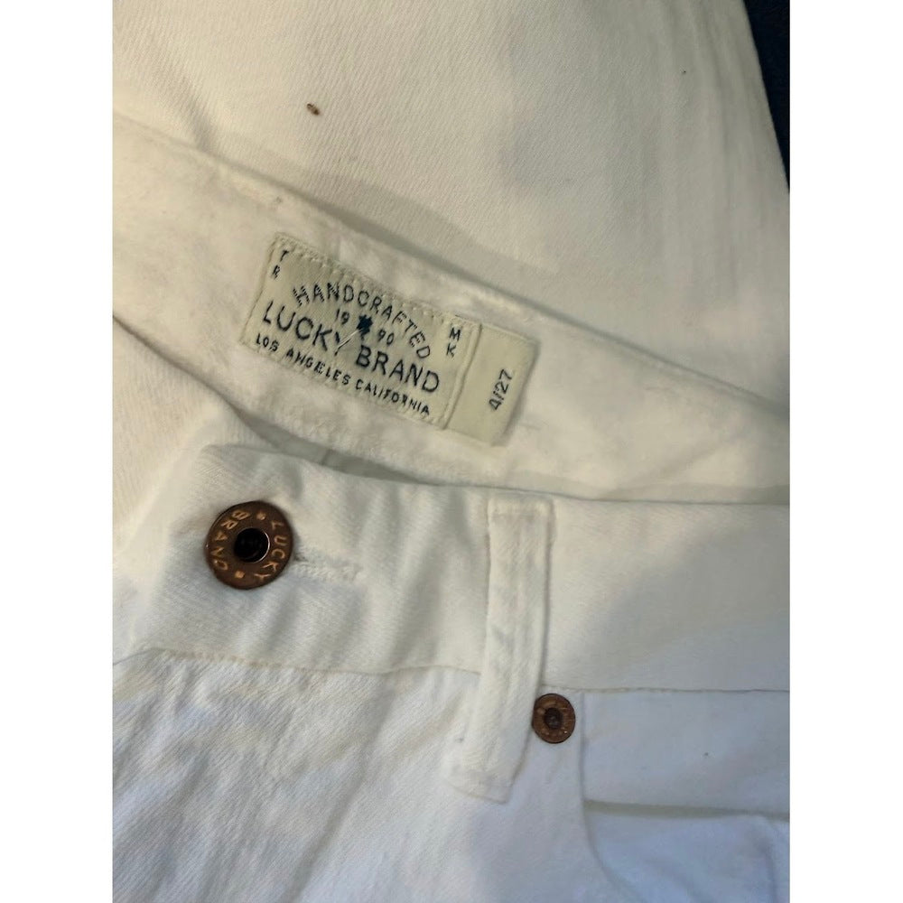 Lucky Brand White Stretch Jeans With Back Flap Pockets Ladies Size 4