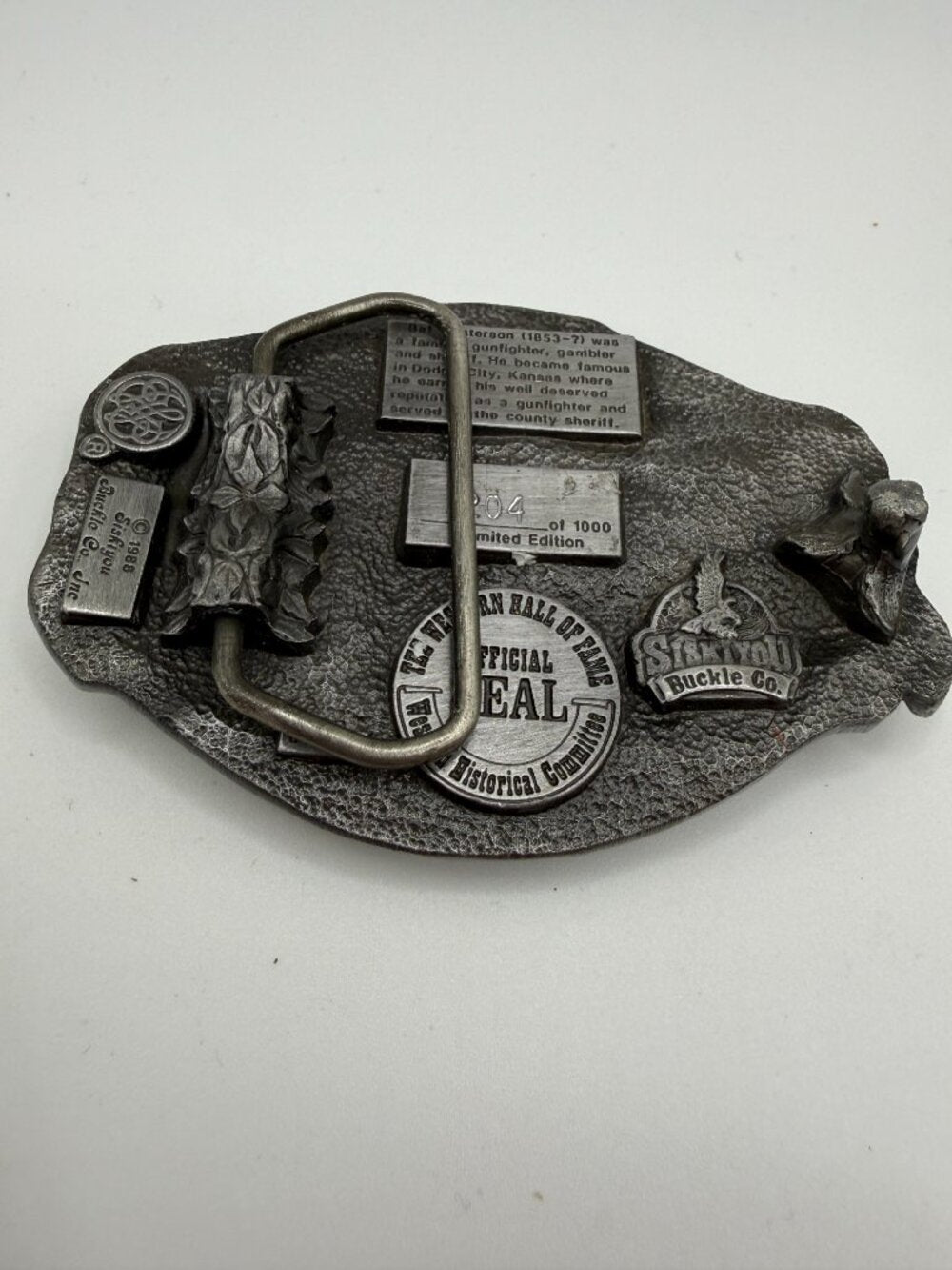 Limited Edition 1988 Western Hall of Fame Bat Masterson Siskiyou Belt Buckle