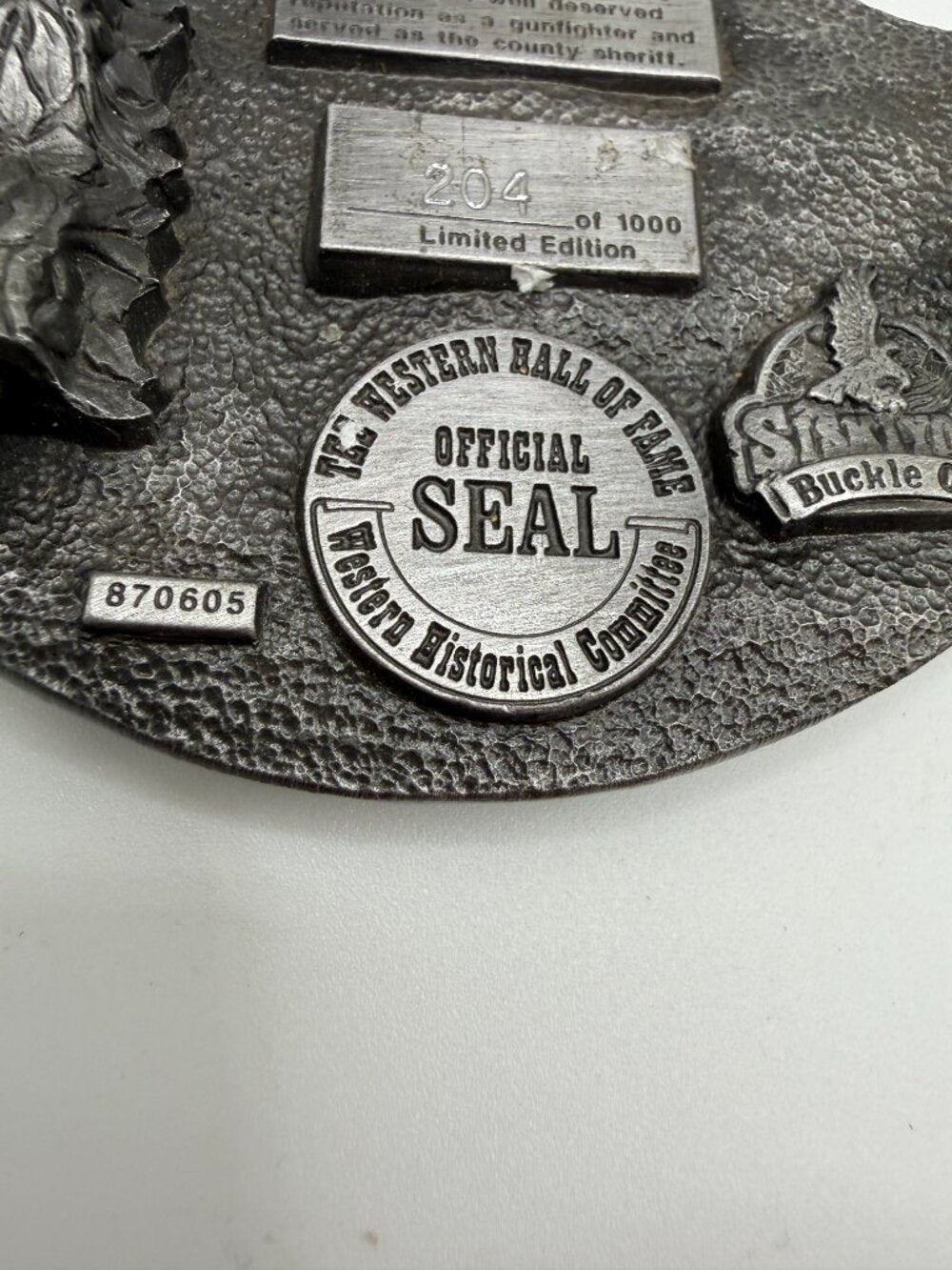 Limited Edition 1988 Western Hall of Fame Bat Masterson Siskiyou Belt Buckle