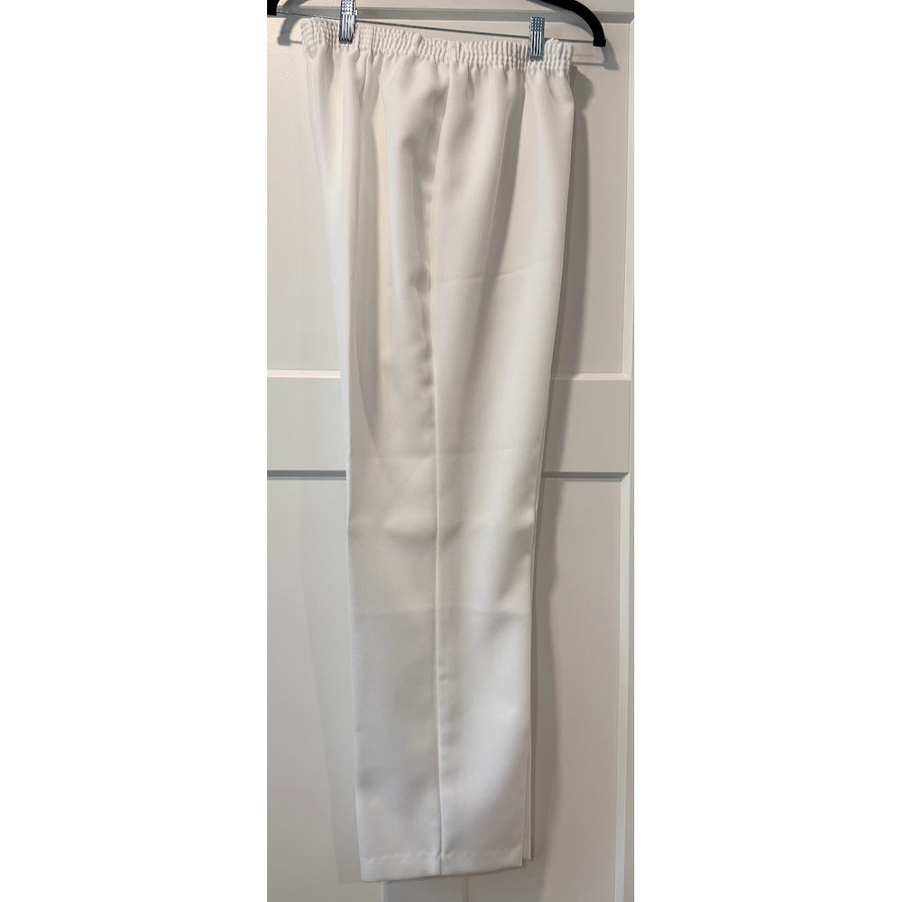 Vintage Blair White Pull-On Polyester Pants Ladies Size Large