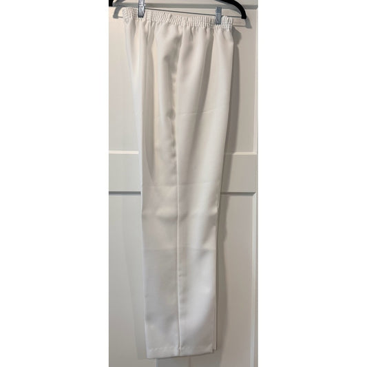Vintage Blair White Pull-On Polyester Pants Ladies Size Large