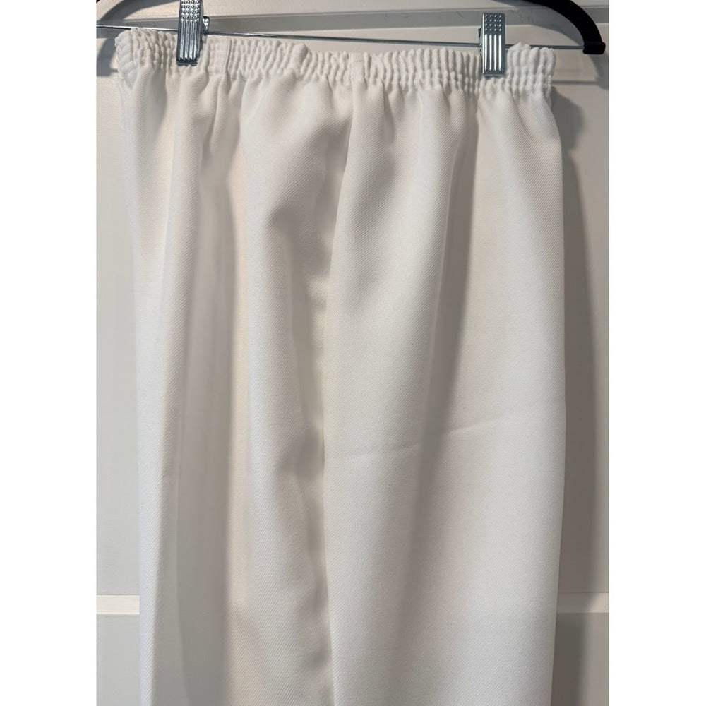 Vintage Blair White Pull-On Polyester Pants Ladies Size Large